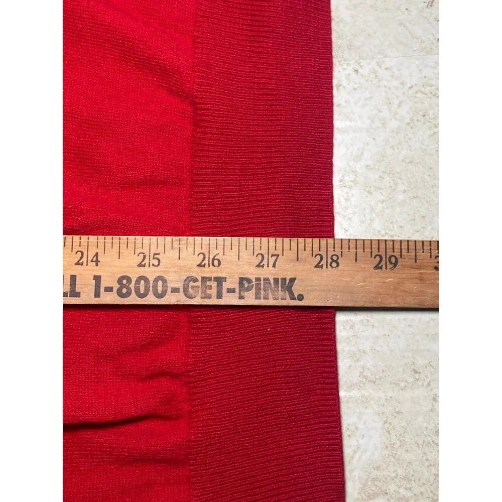 Chaps Mens‎ Red Cotton V-Neck Sweater With Embroidered Logo L